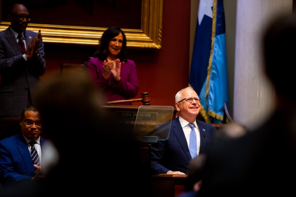Walz, sounding like a candidate, hammers Trump in state of the state address