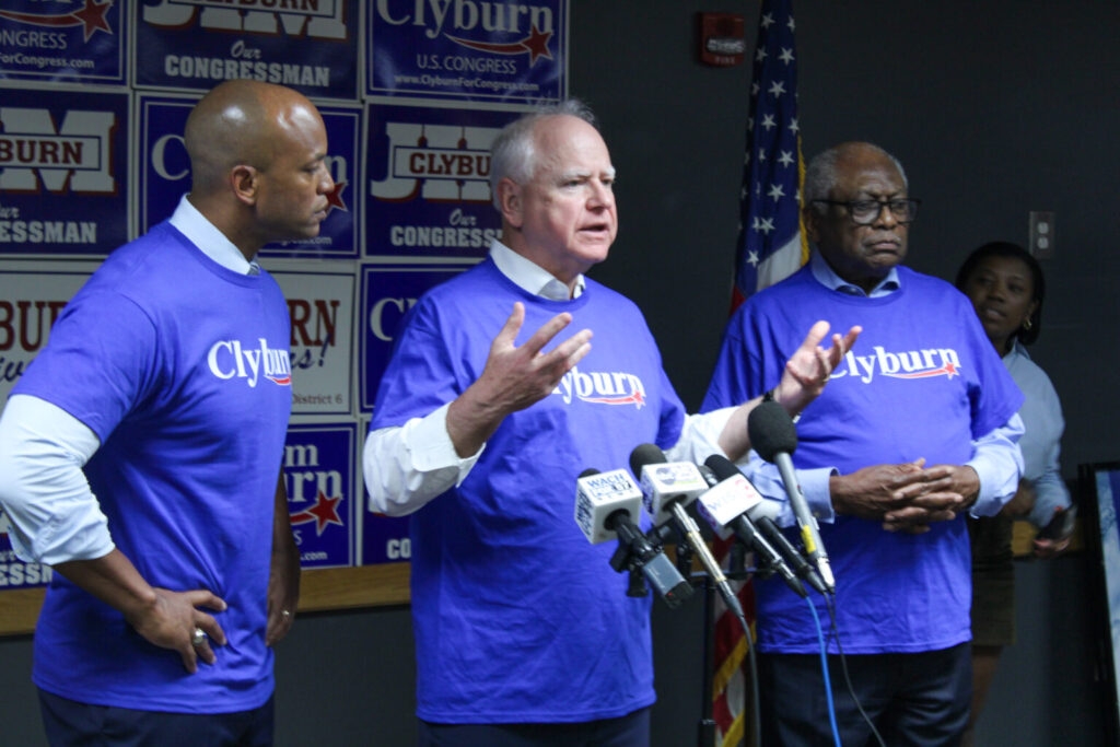 Gov. Tim Walz continues national tour in South Carolina head of potential 2028 run