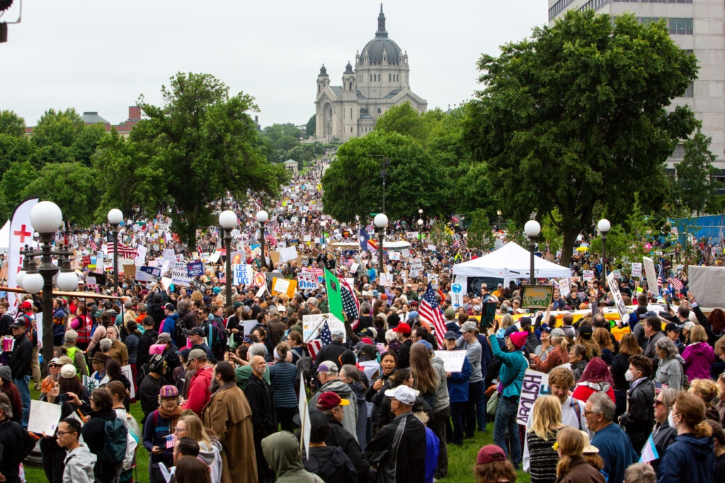 Thousands rally peacefully for No Kings protest hours after Hortman assassination