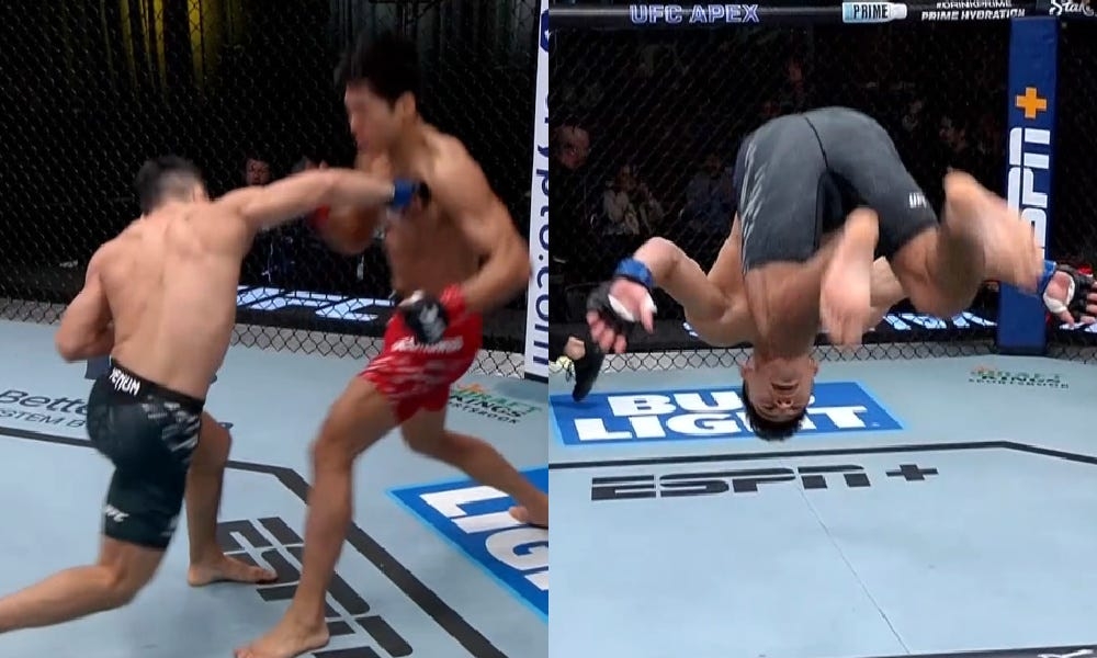 UFC Fight Night 254 video: Top prospect Kevin Vallejos TKOs SeungWoo Choi in debut