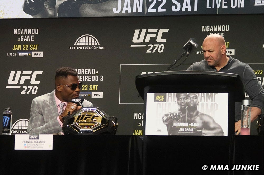 Despite Jon Jones retiring, Dana White insists he's 'not a big fan' of Francis Ngannou