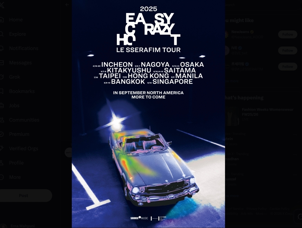 K-pop girl group Le Sserafim announces Easy Crazy Hot Tour, Malaysia not on tourlist (VIDEO)