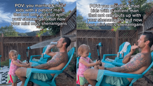 Video: Dad Patiently Puts up With Daughter's Goofy Shenanigans