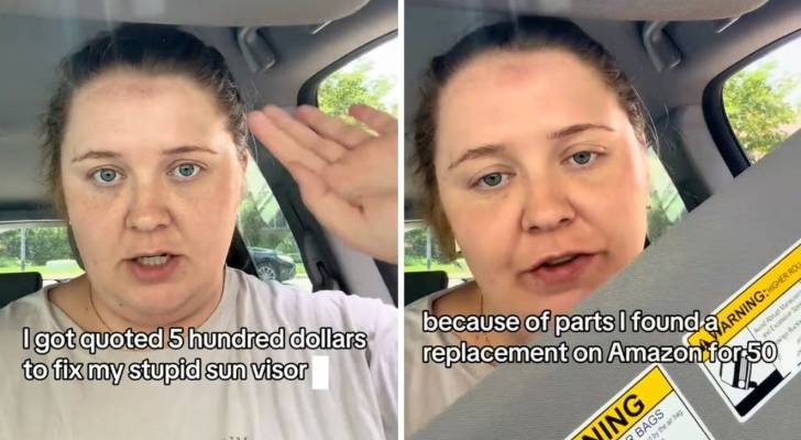 This woman was quoted $500 to fix her car's sun visor — so she got a $50 part from Amazon and did it herself