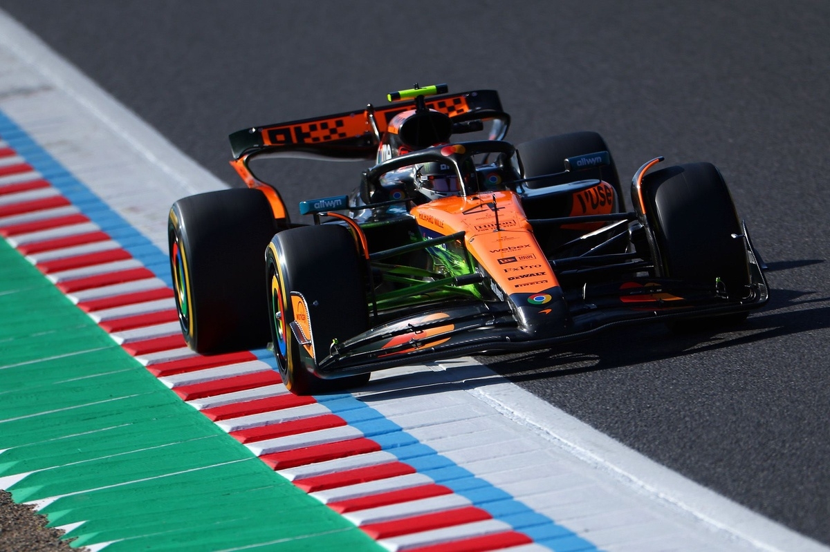 F1 Japanese GP: Norris leads McLaren 1-2 as grass fires interrupt practice