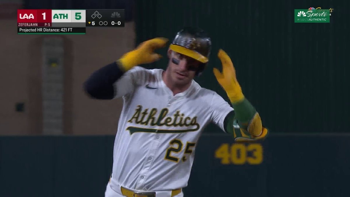 Brent Rooker's towering home run gives Athletics commanding lead over Angels