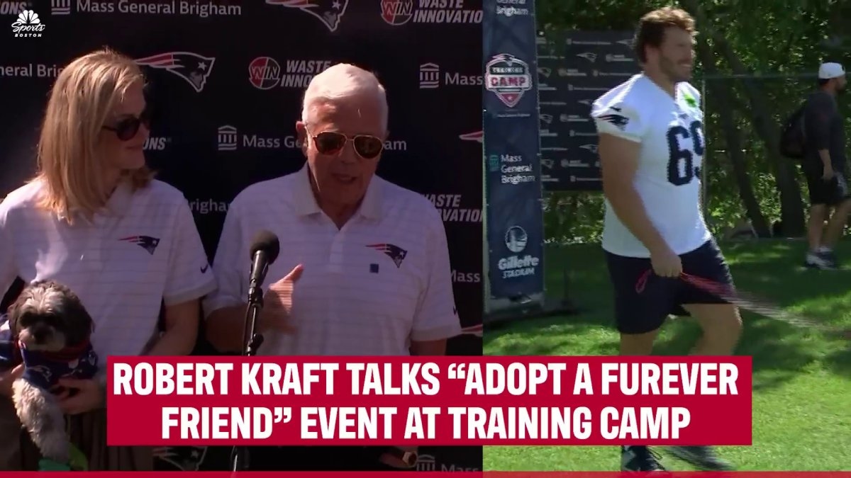 Robert Kraft talks ‘adopt a furever friend' event at Patriots training camp