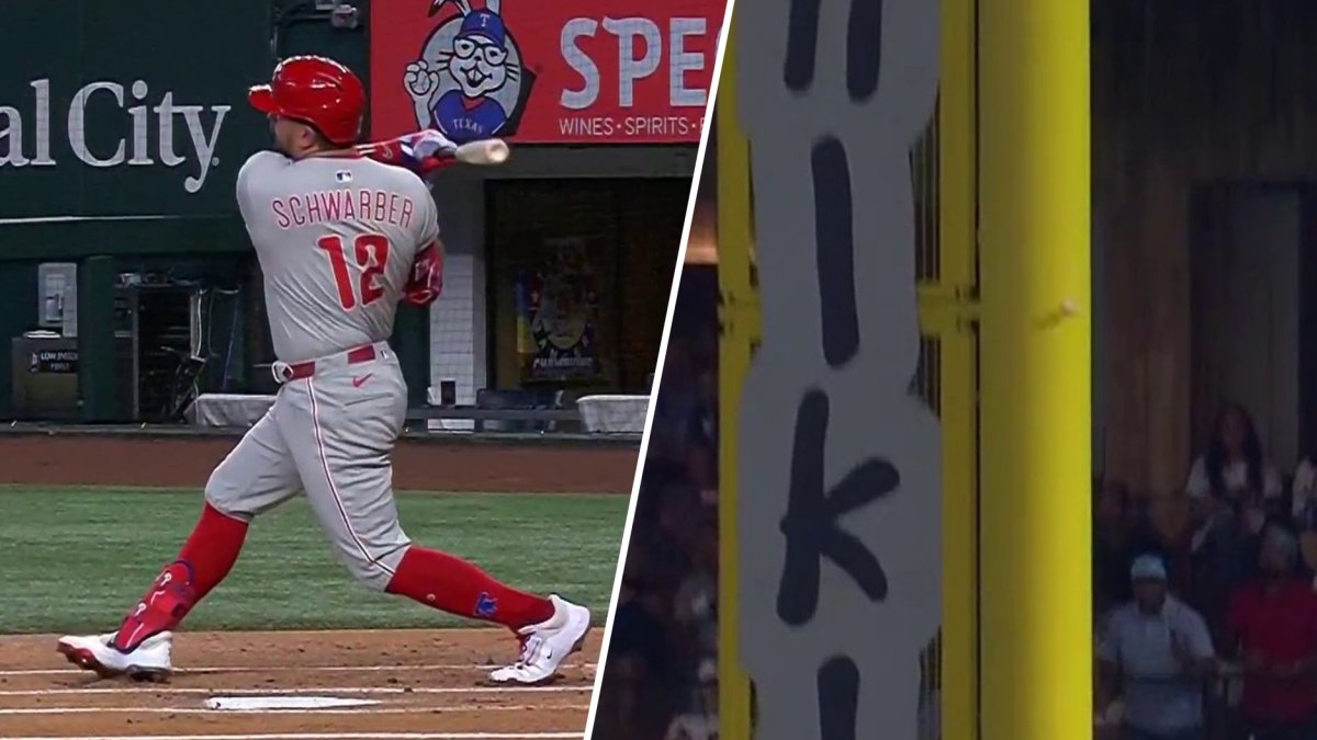 OFF THE FOUL POLE! Home run #41 for Kyle Schwarber makes it 1-0 Phillies