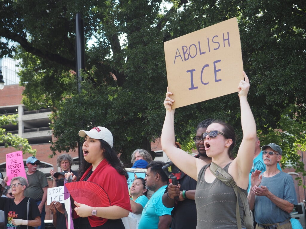 Protesters in Raleigh demand to 'end ICE,' condemn arrests in LA
