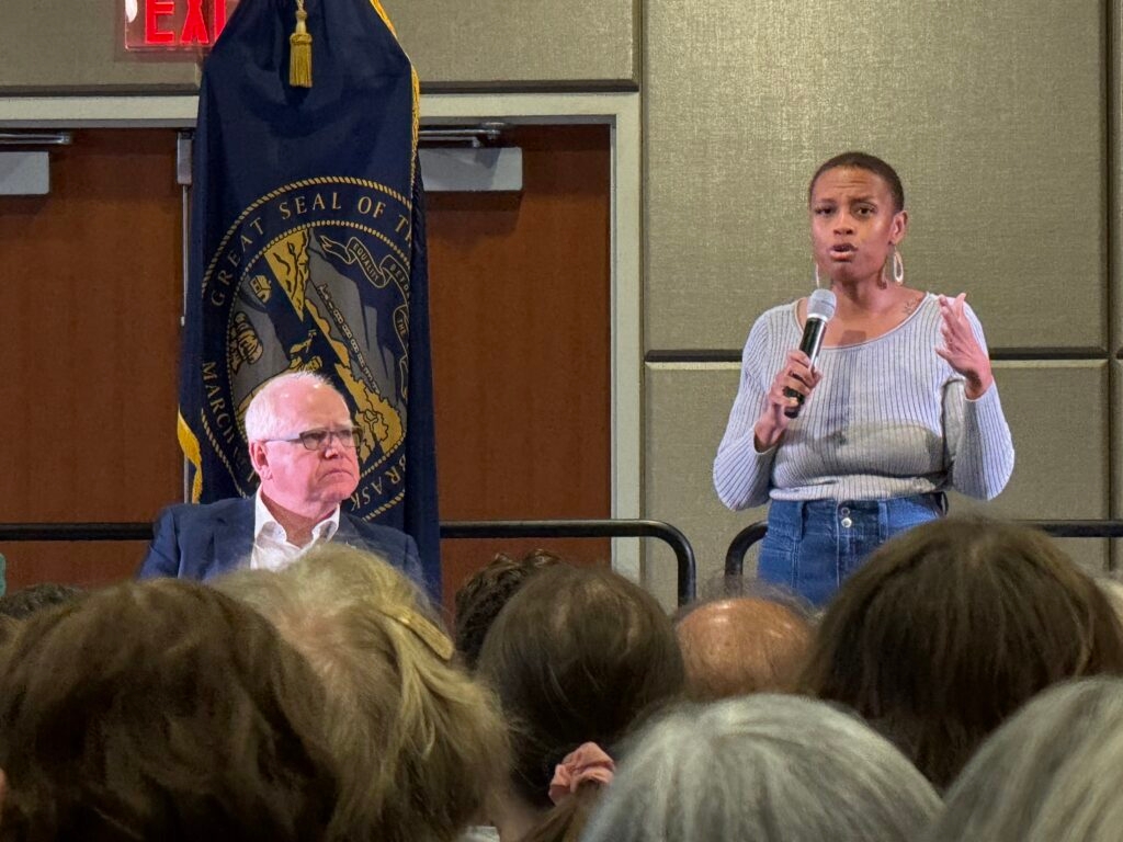 Walz targets Bacon in Omaha stop of national town hall tour