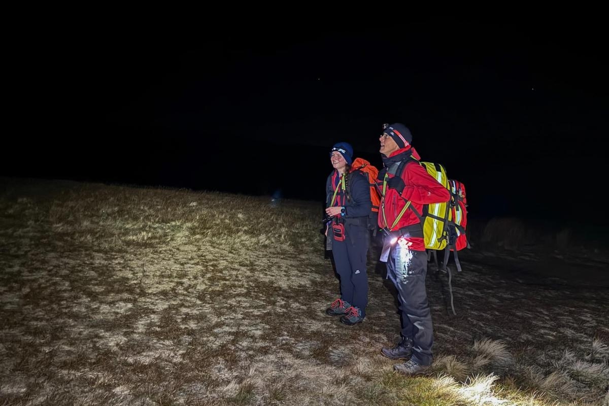 Keswick Mountain Rescue escorts a walker enjoying the 'planetary parade'