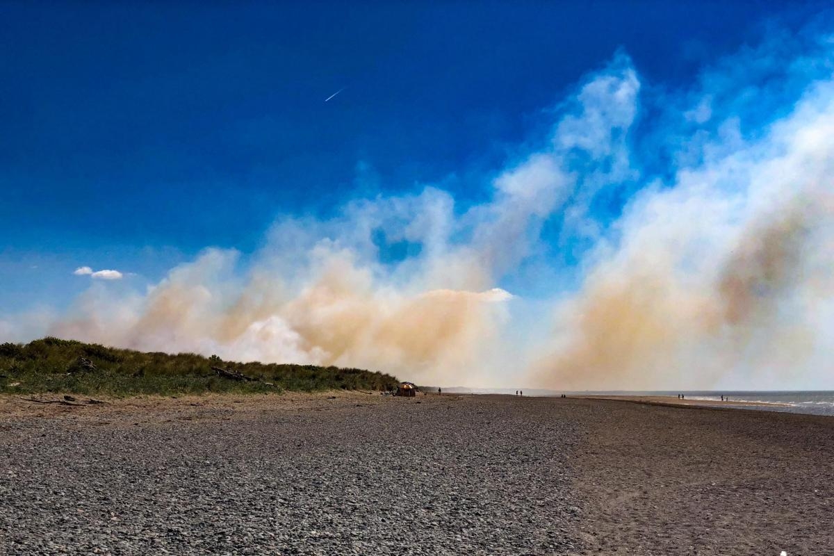 Residents help fire crews tackle large wildfire in West Cumbrian town