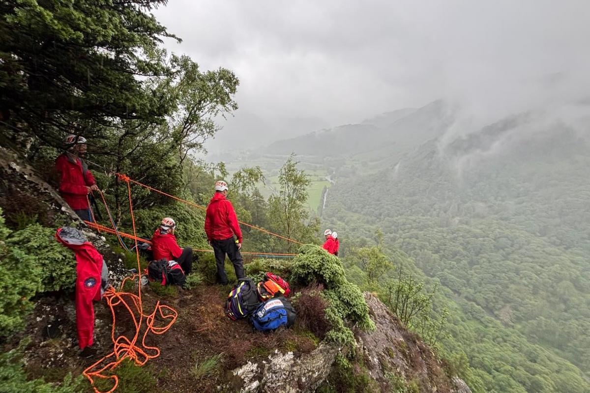 Rescue after hiker was stuck on steep and rocky ground