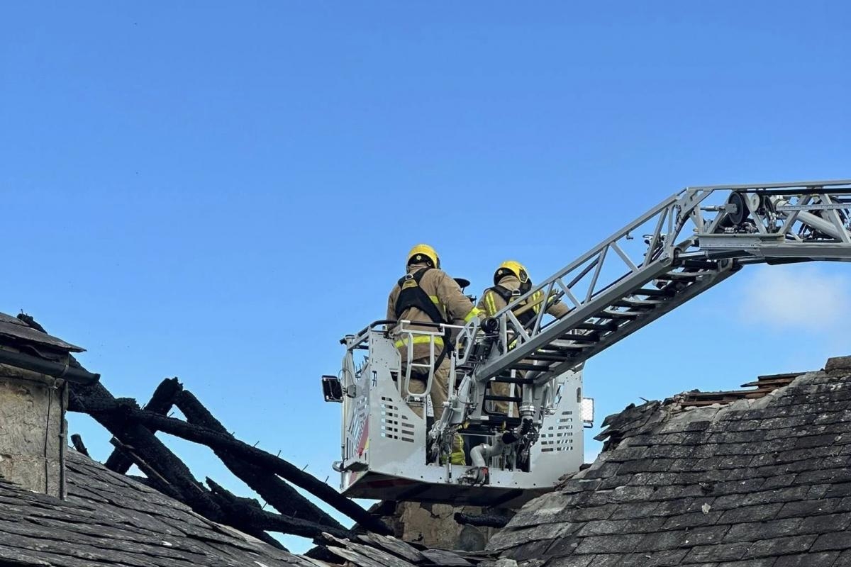 Crews called to 'fully developed' roof fire at building in North Cumbrian village