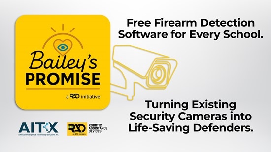 AITX's RAD Launches 'Bailey's Promise,' Offers Firearm Detection AI to Every K-12 School in the U.S. at No Cost