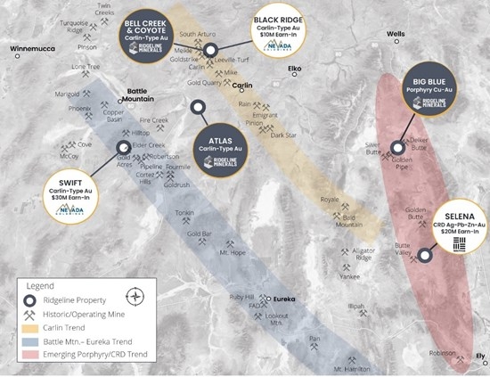 Ridgeline Minerals Provides Drill Program Updates for the Big Blue and Atlas Projects