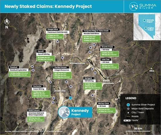 Summa Silver Announces Staking of the High-Grade Gold-Silver Kennedy Project, Nevada