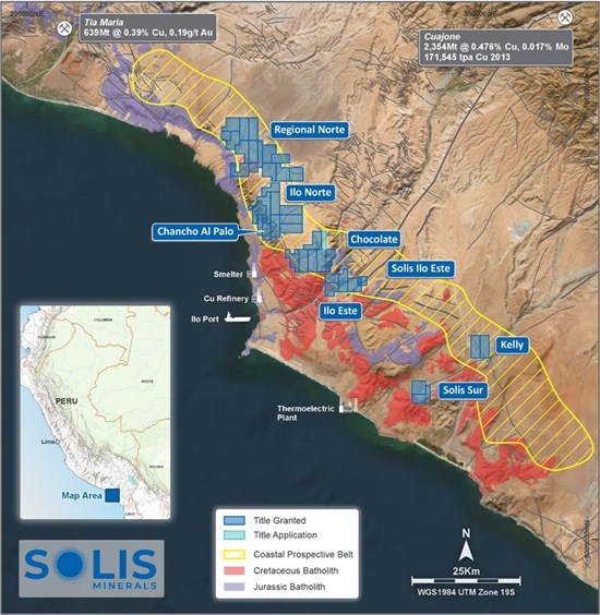 Solis Announces New Copper-Gold Porphyry and IOCG Targets Confirmed at Chocolate Project, Peru