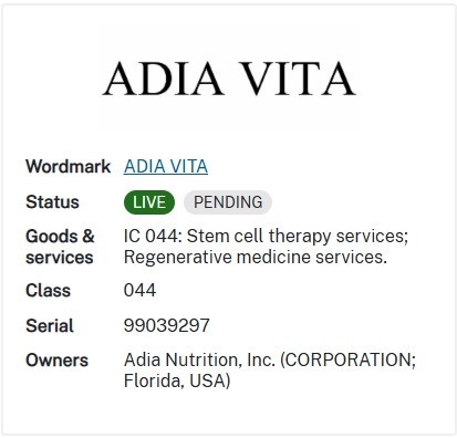 Adia Nutrition Moves to Secure Brand Identity with Trademark Filings