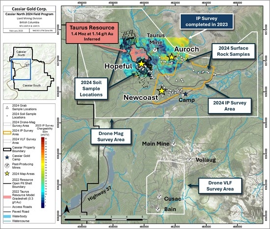 Cassiar Gold Reports New Geophysical Targets