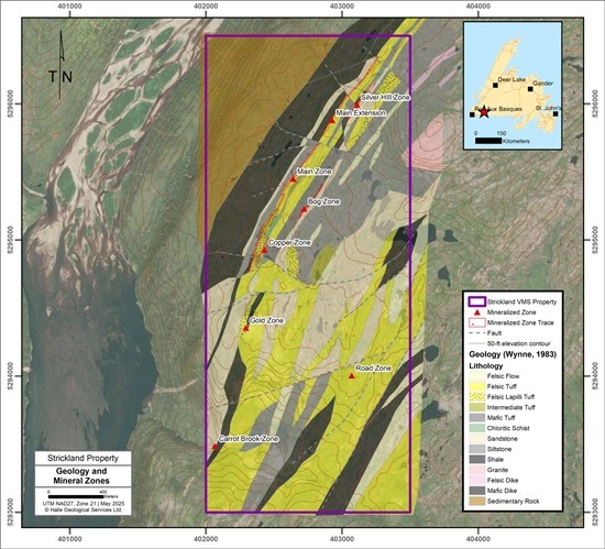 Anteros Identifies High-Grade Copper-Gold Targets at the Strickland VMS Property, Newfoundland