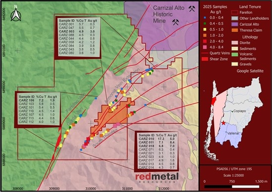 Red Metal Resources Provides Update on Results of Mapping Program on Its Carrizal IOCG Property