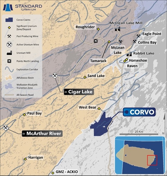Standard Uranium Reports on Recent Exploration Insights at the Corvo Project with Option Partner Aventis Energy Inc.