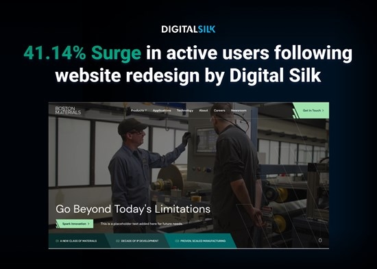 Boston Materials Strengthens B2B Brand Identity with 41% Surge in User Engagement Following Website Redesign by Digital Silk