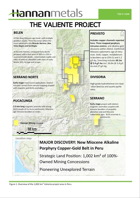 Hannan Indentifies Two New Zones of Gold Mineralization at Previsto and Expands the Footprint to 650 Metres Strike