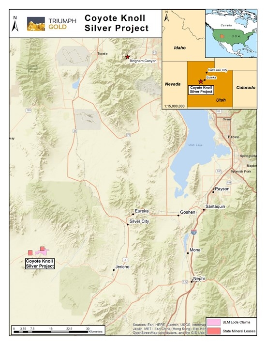Triumph Gold Announces the Acquisition of the Coyote Knoll Silver-Gold Mineral Property - Located in Central Utah