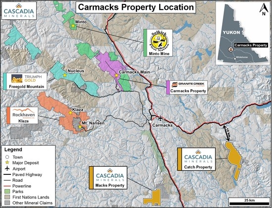 Cascadia Minerals and Granite Creek Copper Announce Merger to Create a Leading Yukon Copper-Gold Exploration and Development Company