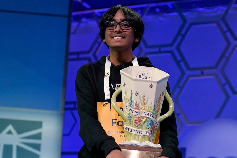 Spelling bee champ wins by visualizing words typed on keyboard