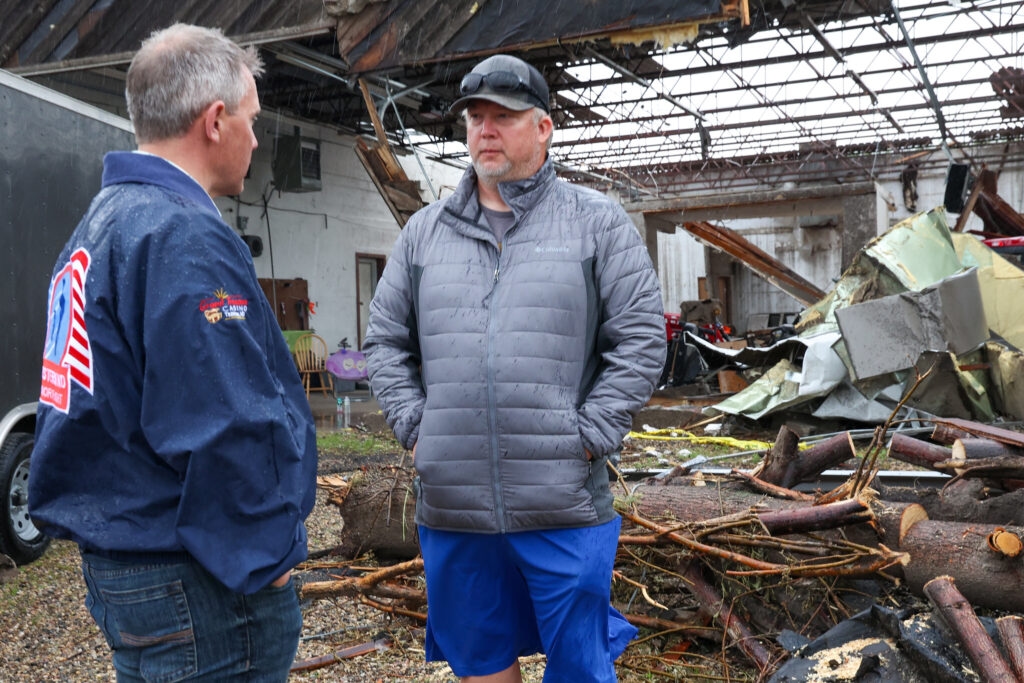 Governor pledges state support for storm victims while touring eastern North Dakota damage