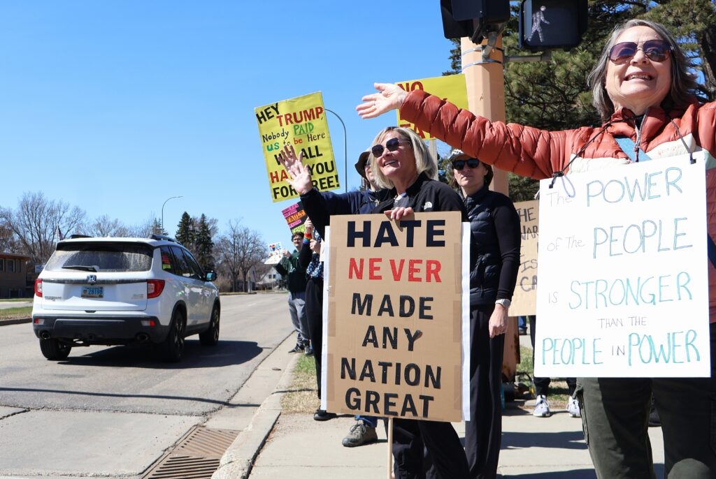 About 300 protesters participate in ‘No Kings' protest at Capitol in Bismarck