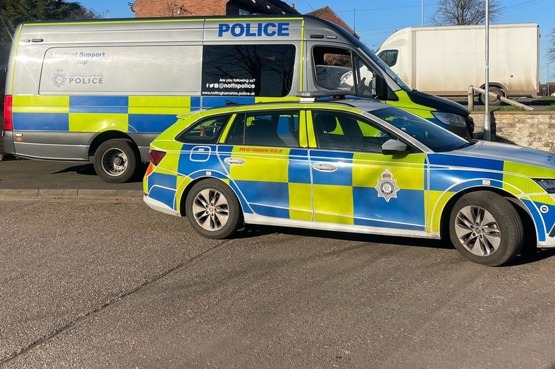 Forensics officers, police car and van spotted in Southwell street