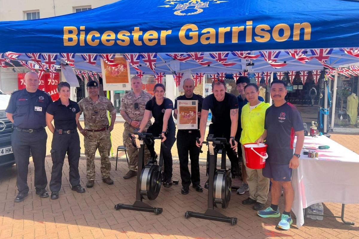 Bicester Garrison completes 24-hour static bike ride for charity