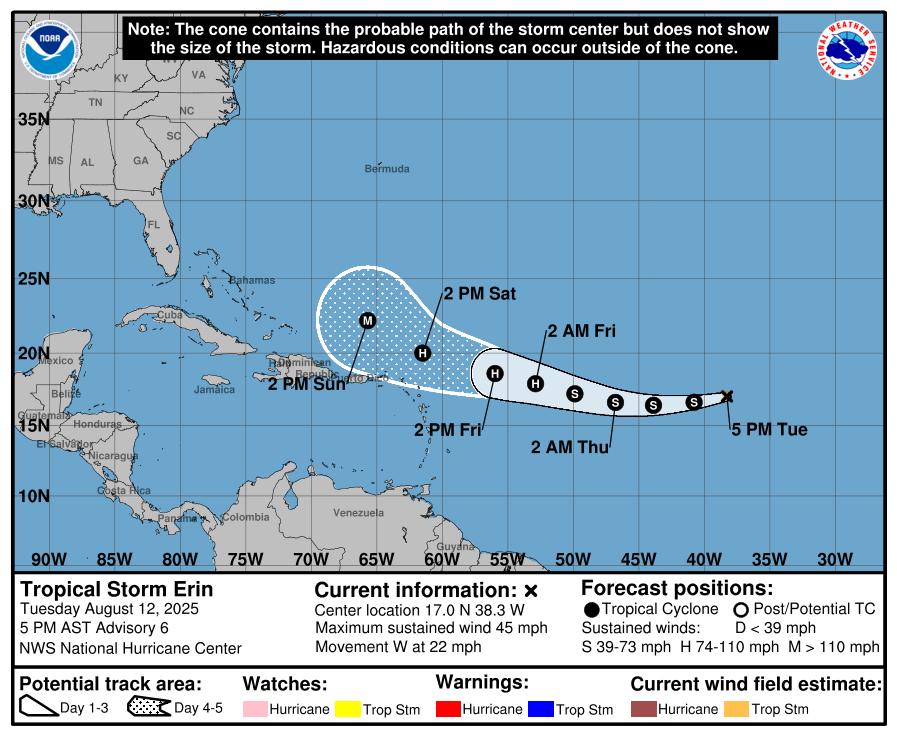 Tropical Storm Erin expected to strengthen, become hurricane. Latest spaghetti models