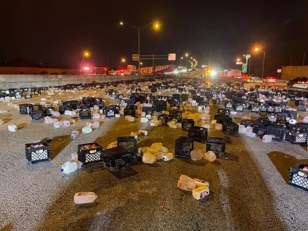 'Udderly' unfortunate: Milk truck crashes on I-95, spills thousands of gallons but none hurt