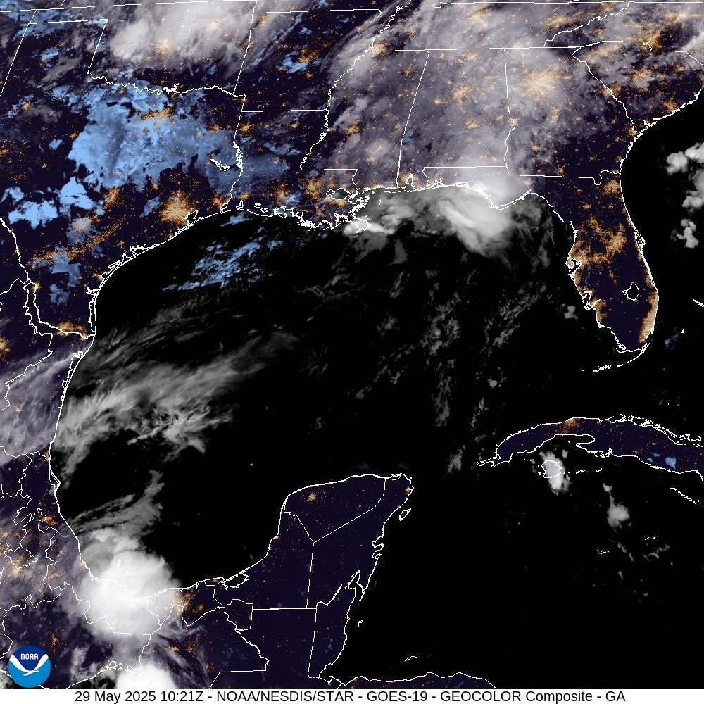 National Hurricane Center has Tropical Storm Alvin forming in Pacific today; tracking tropical waves
