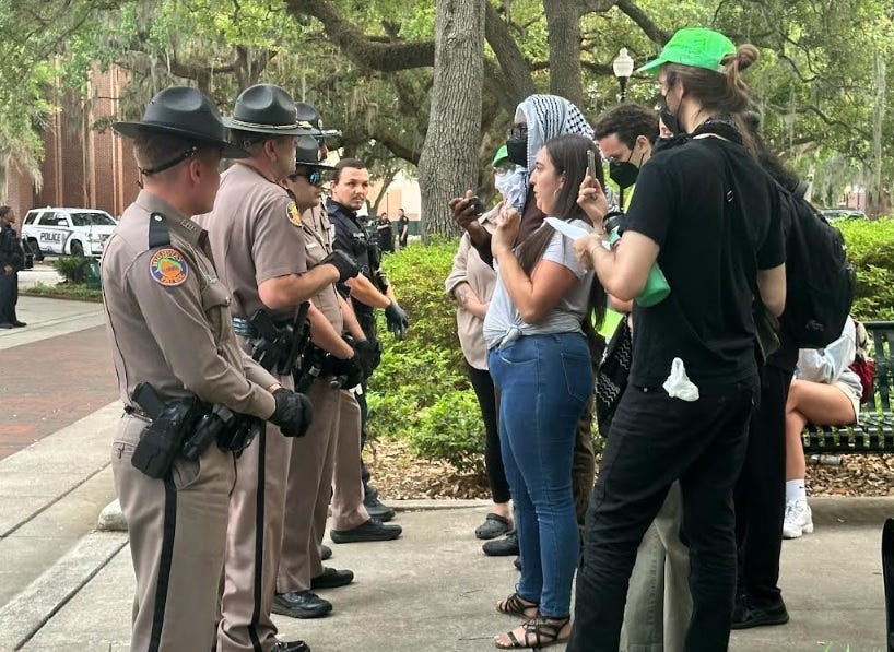 We're retired University of Florida faculty. We condemn the ICE intrusion.