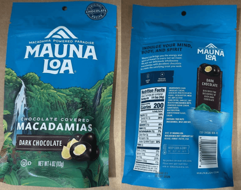 Mauna Loa recalls chocolate covered macadamias sold in 16 states, including Florida
