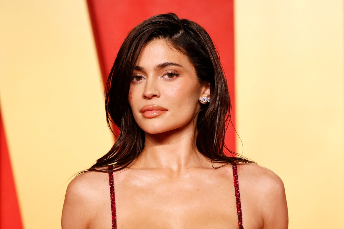 Kylie Jenner's Cleavage-Baring Pink Latex Dress Might Make You Gasp