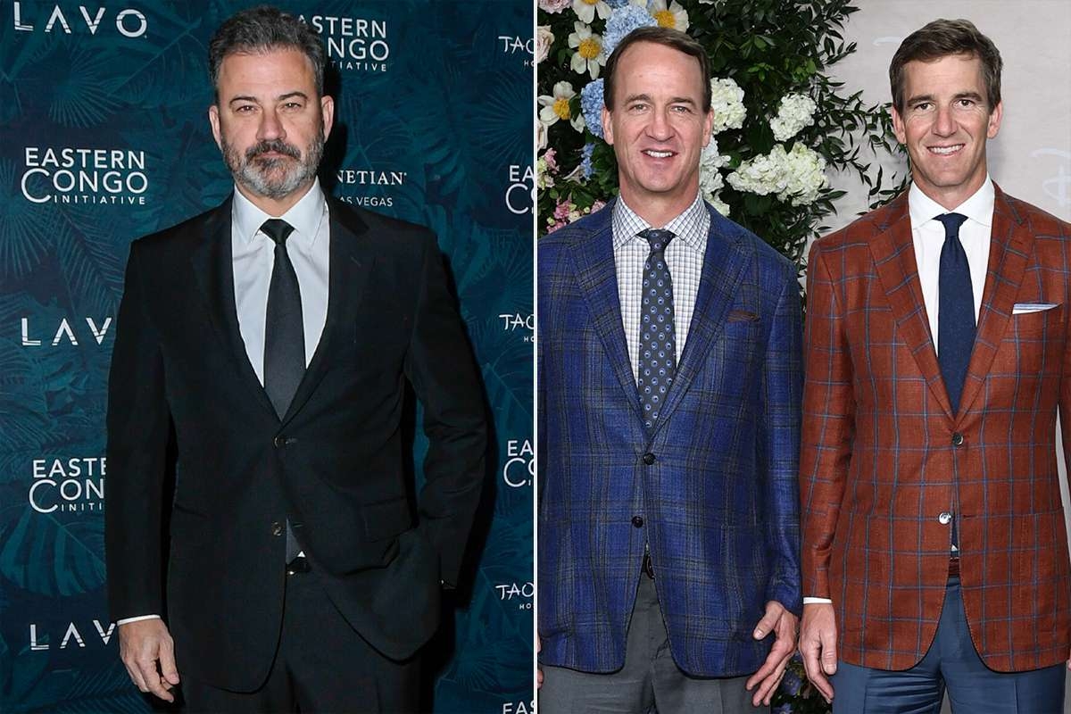 Jimmy Kimmel Compares Peyton and Eli Manning to the Menendez Brothers, Elicits Groans from the Audience
