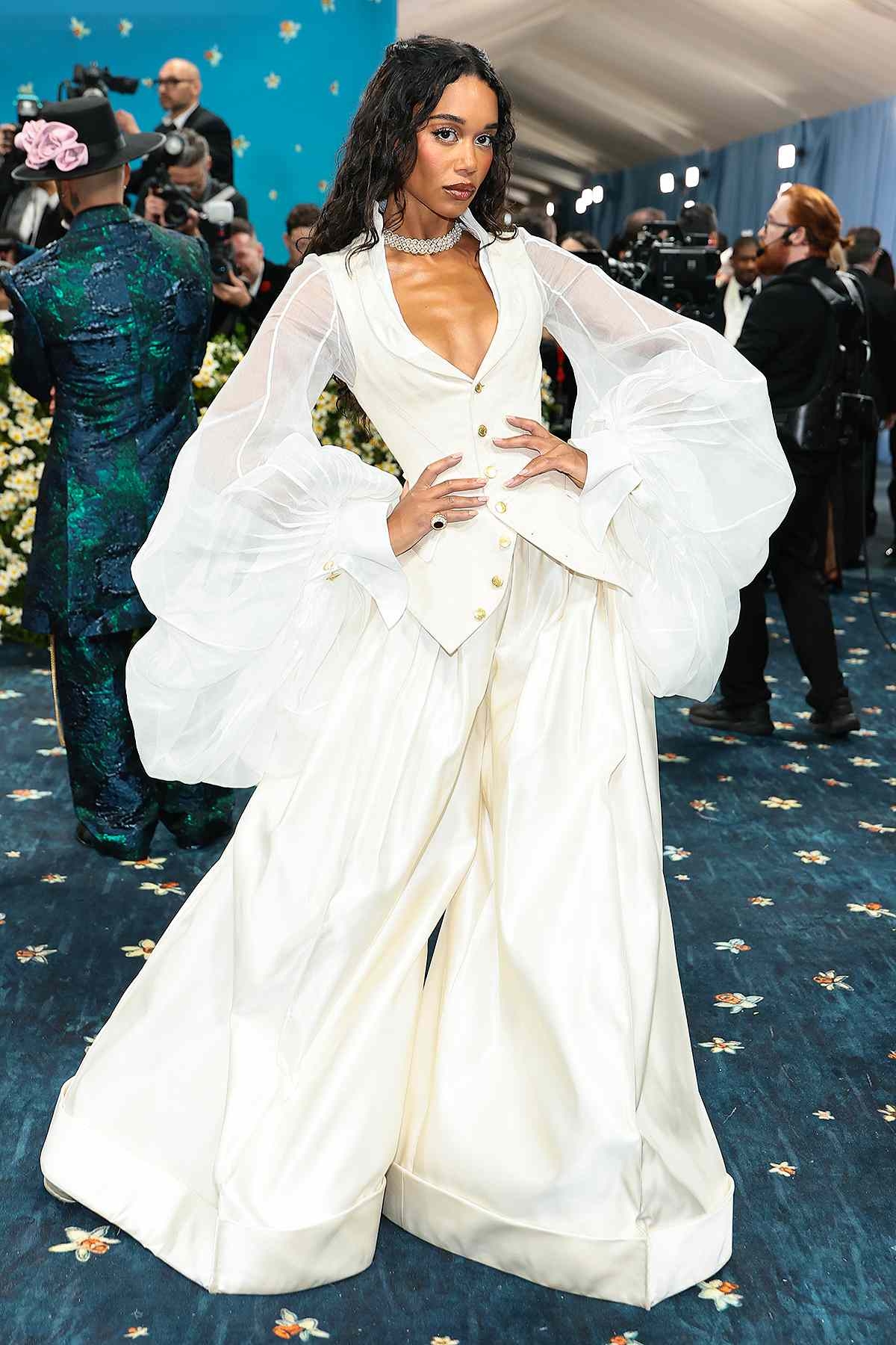 Laura Harrier Attends Met Gala 2025 Without Engagement Ring amid Rumored Breakup from Fiancé Sam Jarou