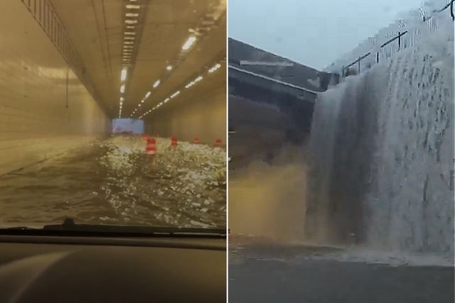 Woman Drives Through Flooded Tunnel Near Michigan Airport in Jaw-Dropping Video