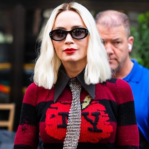 Emily Blunt Switches It Up with a Platinum Blonde Lob for 'The Devil Wears Prada 2' in N.Y.C.',' Plus Lucy Liu and More