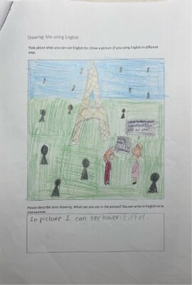 Primary school children's art reveals real-world impact of learning English, new study