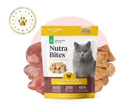 Ultimate Pet Nutrition Nutra Bites Chicken Liver Treats Named "Cat Treat Product of the Year" by 2025 Pet Innovation Awards