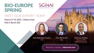 Scinai to Connect with Investors, Showcase its Innovative I&I pipeline and its Boutique cGMP Biologics CDMO during BIO-Europe Spring 2025