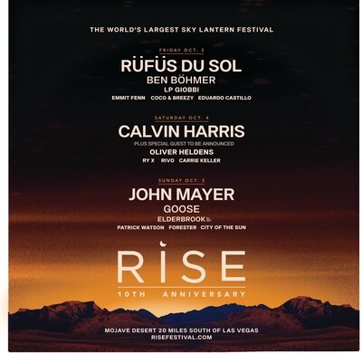 RISE FESTIVAL CELEBRATES 10-YEAR ANNIVERSARY WITH MONUMENTAL 2025 MUSICAL LINE UP AND UNPRECEDENTED EXPANSION